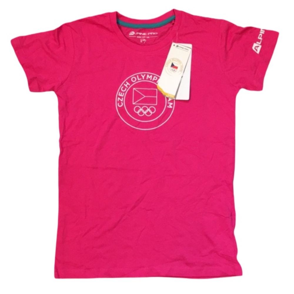 NWT Kids Alpine Pro Pink Czech Olympics Team Tee